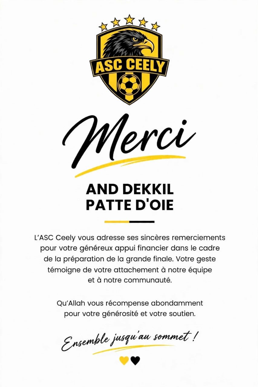 Affiche de Remerciement de l ASC CEELY